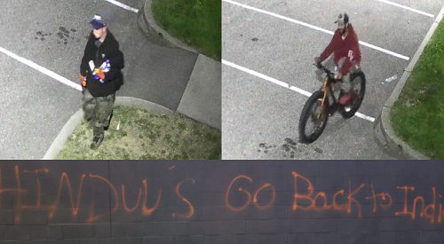 UPDATE: Kelowna RCMP trying to ID suspects in 'go back to India' graffiti investigation