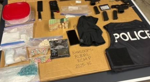 RCMP seize drugs, guns from rental vehicle in rural Kamloops